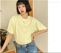 韩版短袖刺绣T恤 女装简约半袖上衣 摆地摊的便宜货源