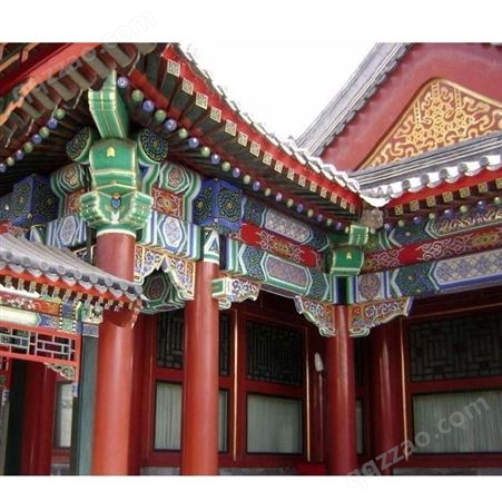梁氏园林 仿古建筑彩 园艺四合院彩绘 中国古建筑绘画 可定制