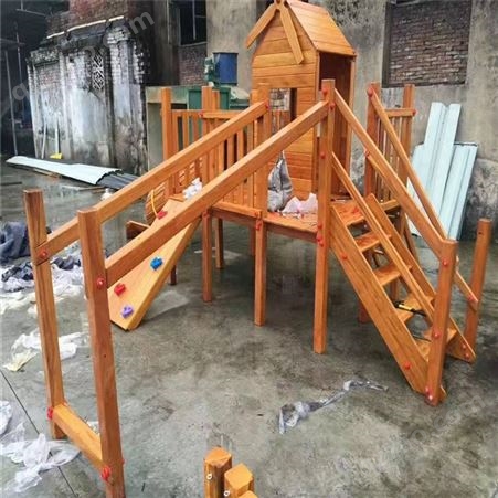 内蒙古儿童组合滑梯玩具 户外木质攀爬滑梯 幼儿园玩具滑滑梯
