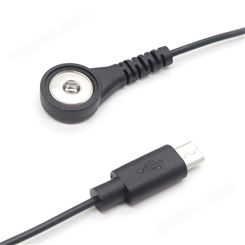 USB电极扣导线 ECG经络仪理疗线 Type c 纽扣式按摩线 理疗扣子导联线