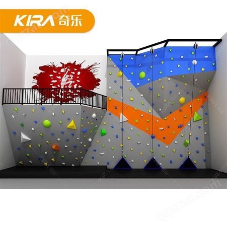 奇乐KIRA大型室内玻璃钢树脂抱石攀岩墙定制 青少年体能拓展锻炼