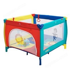 外贸宝宝婴儿床卡通儿童游戏可折叠可拆卸便携式围栏床带滚轮BB床