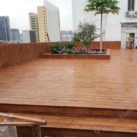 菠萝格防腐木地板铺装施工 户外木板材定做定制 鑫鑫腾达x0159
