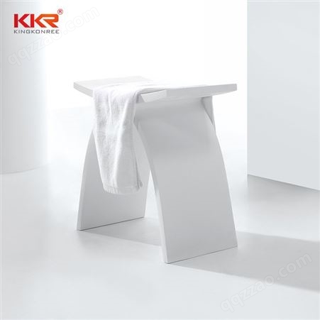 KKR简约个性白色浴室凳酒店家用浴室客厅人造石卫浴凳休息凳