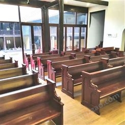 沈阳教堂长椅椅厂家直供 实木长排椅 十字架功德箱讲台等专业制作