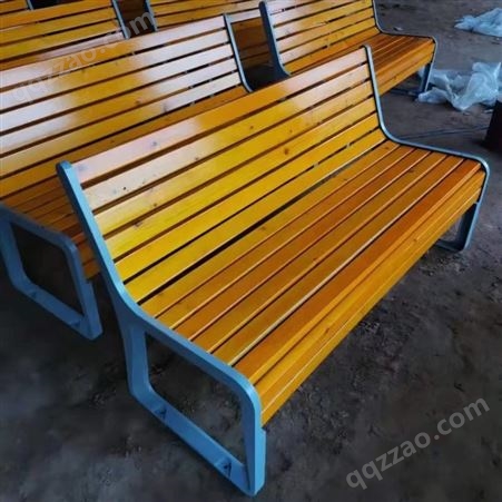 防腐木户外不锈钢公园椅实木长条休息坐凳广场小区景观室外长凳子