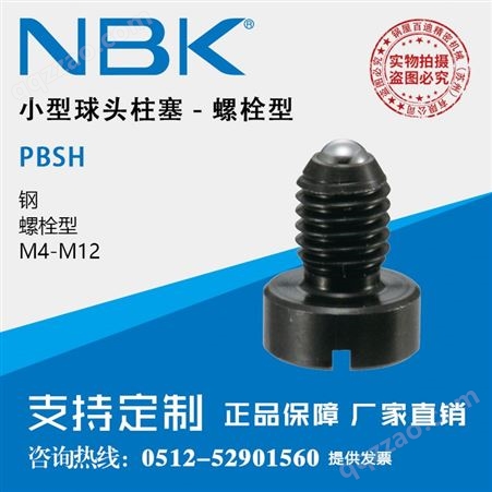 日本NBK PBSH螺栓型钢制小型球头柱塞 定位珠螺丝