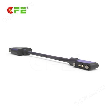 小家电2pin磁吸充电线 磁铁接头+USB成型式 pogopin连接器