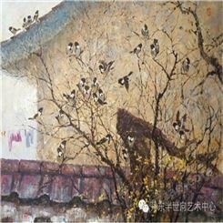 朝鲜画 朝鲜油画价格 吴香儿（一级画家）《春意枝头闹》116X80