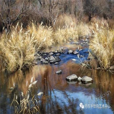 朝鲜画 朝鲜油画价格 柳尚赫（一级画家）《意静心明》115x74