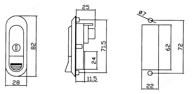 A-210-3Key平面压缩式门锁