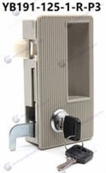 YB191-125办公锁文件柜锁钢制箱柜锁带锁塑料PA扣手灰色黑色拉手