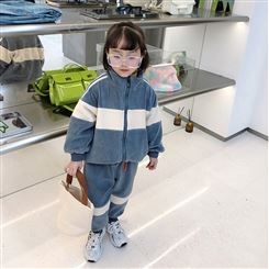 广州儿童服装批发 加绒儿童套装 洋气小童运动套装
