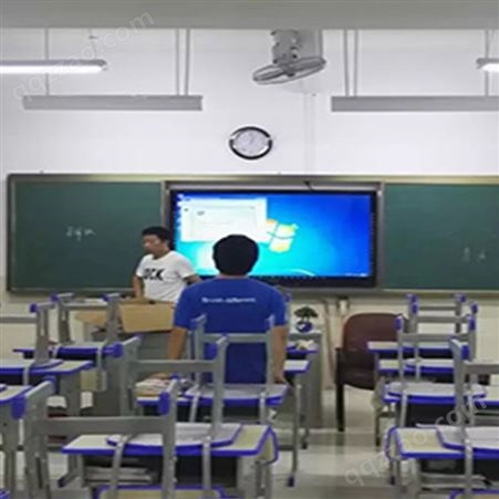 轩腾推拉黑板教学一体机 多媒体电子白板触摸屏幕厂家