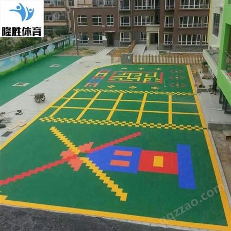 幼儿园操场拼接悬浮地板 隆胜体育供应 小米格塑料地板 室内悬浮拼装地板