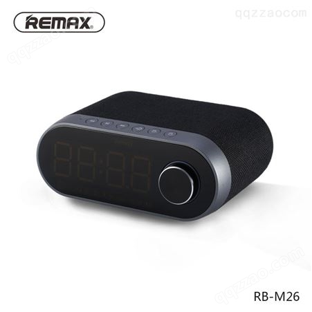 Remax睿量 钟控蓝牙音箱RB-M26 迷你便携户外立体声 低音炮3d环绕 金属大音量无线小型高音质大功率 收音机闹钟